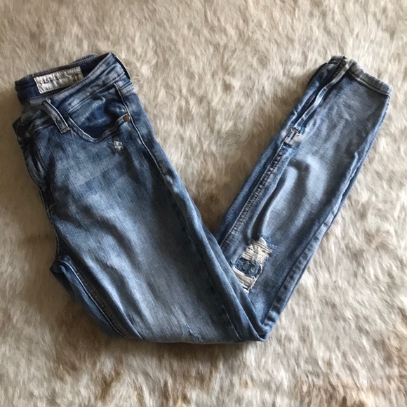 pistola Denim - Skinny ankle zip Distressed Pistola jeans